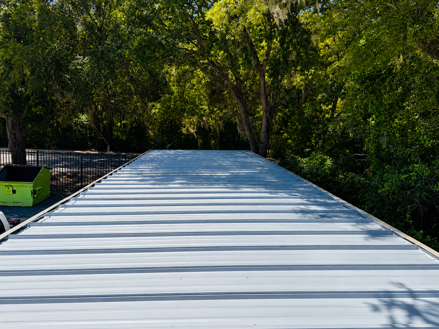 New standing seam metal roof installed after replacement